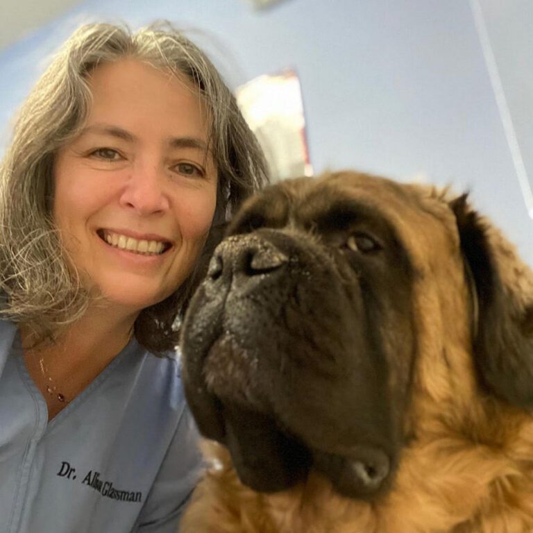 Woman with dog, smiling, happy Woman with dog, smiling, happy